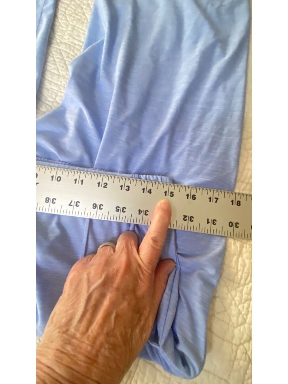 Duluth Armachillo Wide Leg Cropped Capri Lounge Pajama Pants Blue Cool Stretchy - Picture 4 of 9